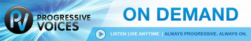 a banner graphic for Progressive Voices On Demand radio